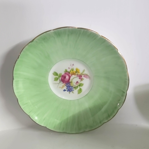 Foley China teacup and saucer, bone China, made in England, mint color - Picture 3 of 6